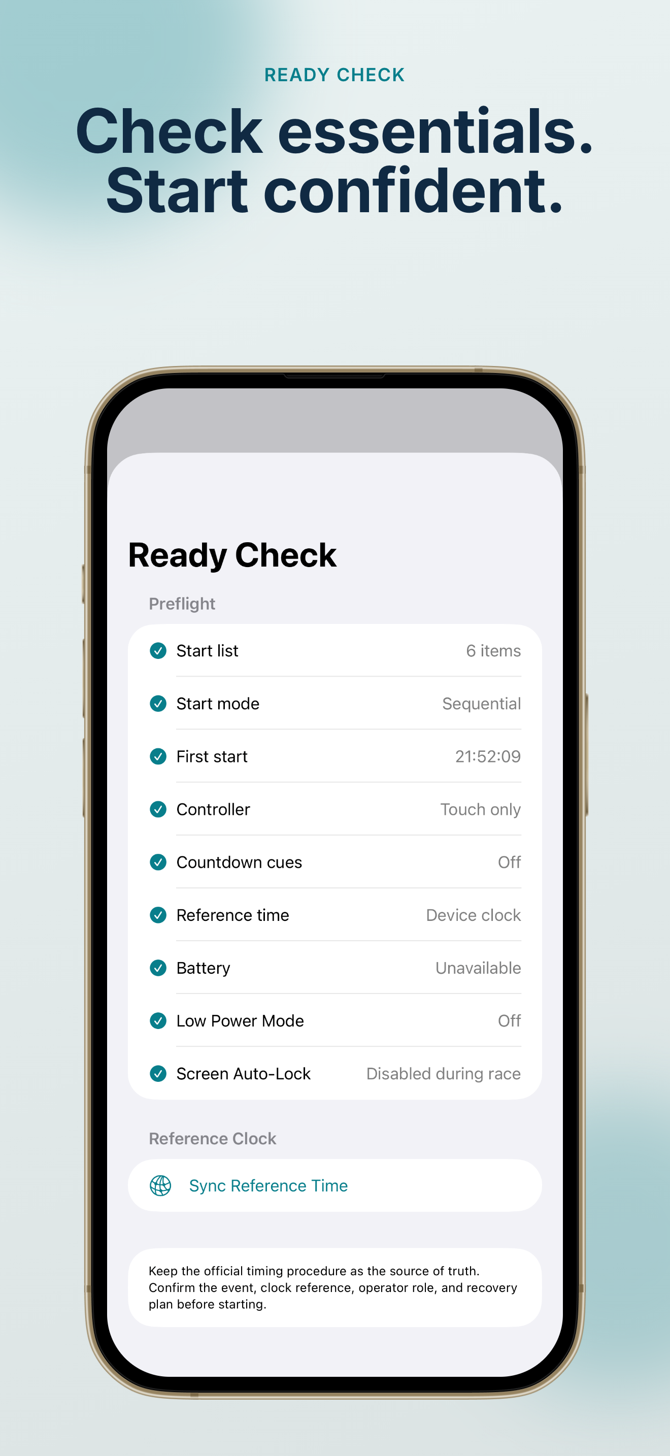 Rally Start Timer recovery and schedule shift tools